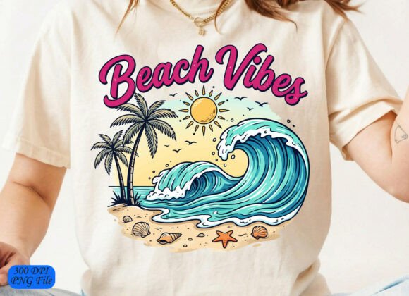Beach Vibes, Summer Scene: Your Instant Coastal Design Asset