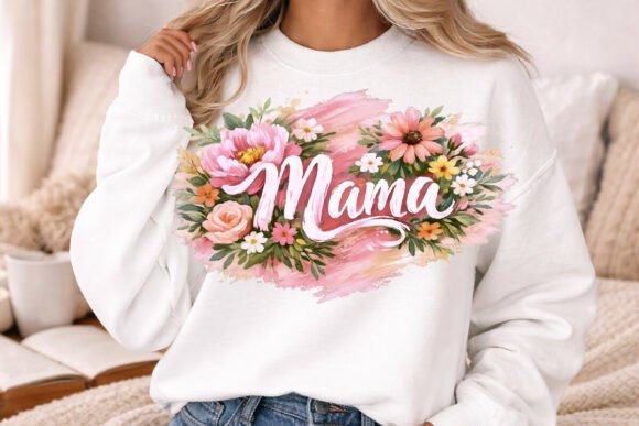 Brushstroke Floral Mama PNG: Versatile Design for Creators