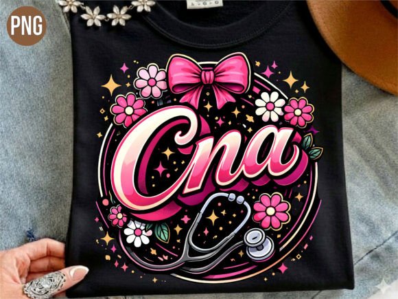 CNA Floral Pink Nurse Life Design PNG: A Touch of Care