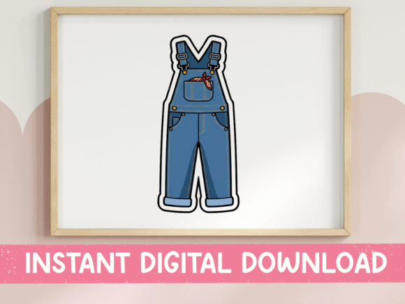 Denim Overalls Sticker Design: Capture Country Charm
