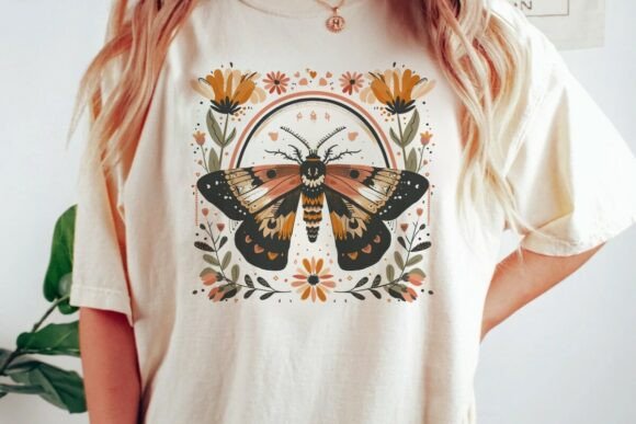 Designing with the Boho Moth and Floral Rainbow Design Png