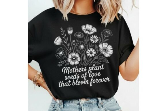 Elegant Floral Design for Mother's Day Apparel