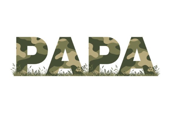 Papa Camo Military Dad SVG: Patriotic Typography for Designers