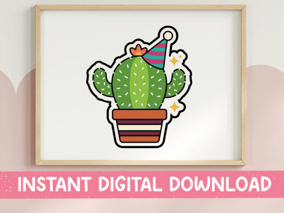 Party Cactus Sticker Design: Adding Instant Fun to Your Projects