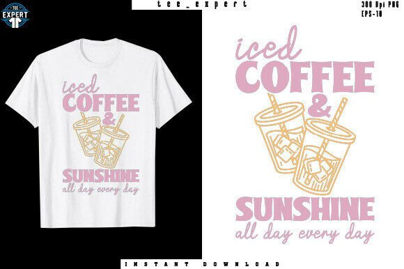 Sip & Shine: The Ultimate Iced Coffee and Sunshine T-Shirt Design