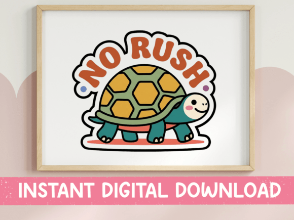 The No Rush Turtle Sticker: A Design for the Unhurried Soul